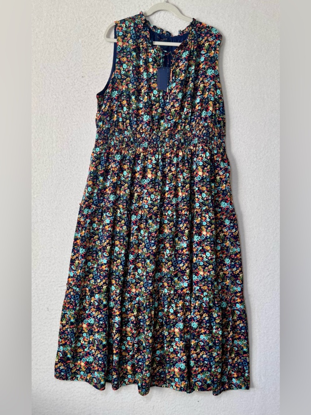 Skies are blue curvy 3x floral tiered maxi dress smocked sleeveless boho NWT - Picture 2 of 7
